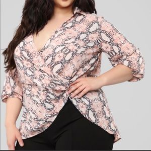 Fashion Nova Curve Snakeskin Top